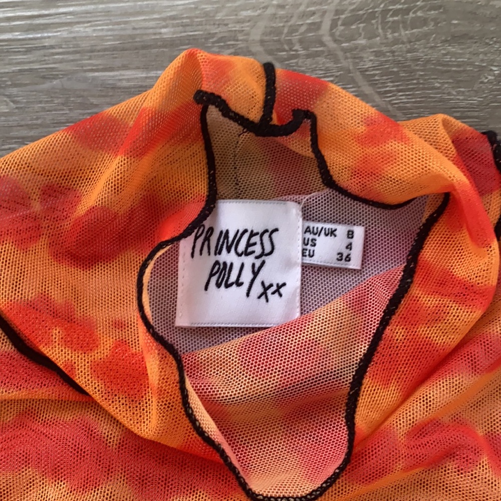 Princess Polly Color-block Mesh Crop Top - Picture 2 of 3